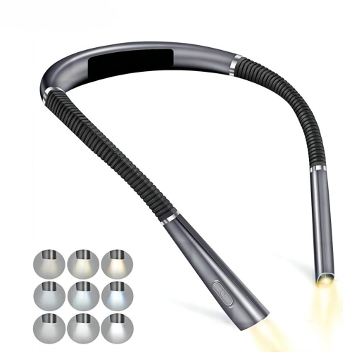 MYACUC  Rechargeable Neck Reading Lamp, Lamp for Reading In Bed, 3 Colors, 6 Brightness Levels, Foldable Arm