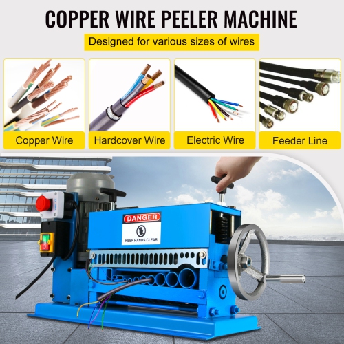 VEVOR 0.06 inch -1.5 inch Wire Stripping Machine DA ,Wire Stripper Machine 11 Channels 10 Blades, Automatic Wire Stripping Tool with Manual Hand