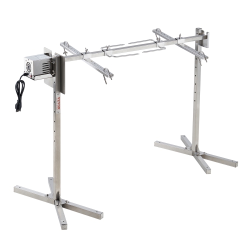 VEVOR 46 Inch Electric BBQ Rotisserie Grill Kit, 132 lbs, Automatic 52W Motor Height Adjustable Universal Roaster Stand, Stainless Steel Grilling