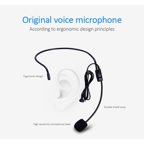 Mini amplificateur vocal avec microphone filaire et ceinture pour enseignants , prend en charge le format MP3 audio pour la parole, le cours, la