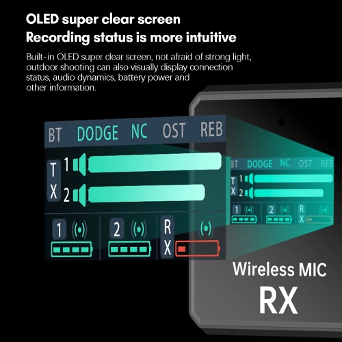 Micro-cravate sans fil pour l'enregistrement, les blogues vidéo, micro-cravate Système micro-cravate Portée de transmission 100&nbsp;m