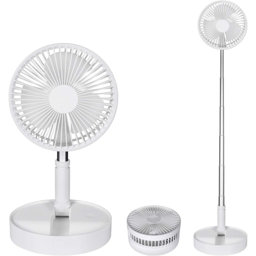 Quiet Fan with Remote Control Portable Rechargeable Folding Fan Battery Powered Fan with Timer 4 Speeds Turbo Air Circulation Fan for Camping Travel