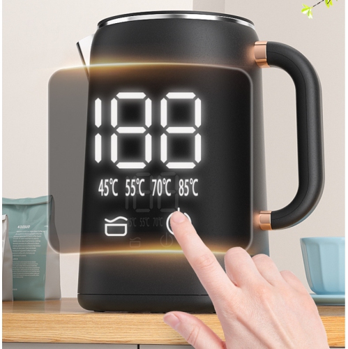 1.7L Large-capacity Digital Display Electric Kettle Multi-speed Temperature Control Kettle Water Boiler-Black