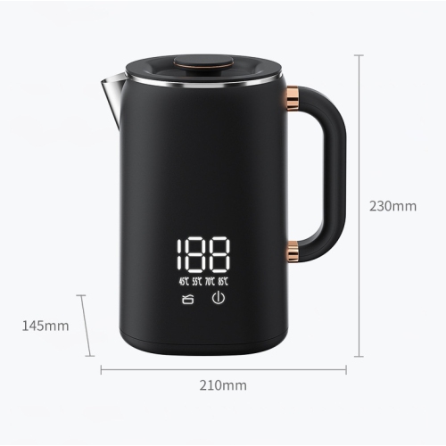 1.7L Large-capacity Digital Display Electric Kettle Multi-speed Temperature Control Kettle Water Boiler-Black