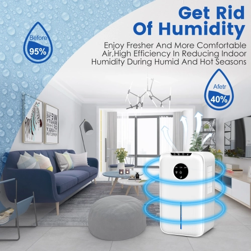 Dehumidifier for Home With Timer Quiet Portable Dehumidifier with Auto Shut Off for Bedroom Bathroom Basement Kitchen RV