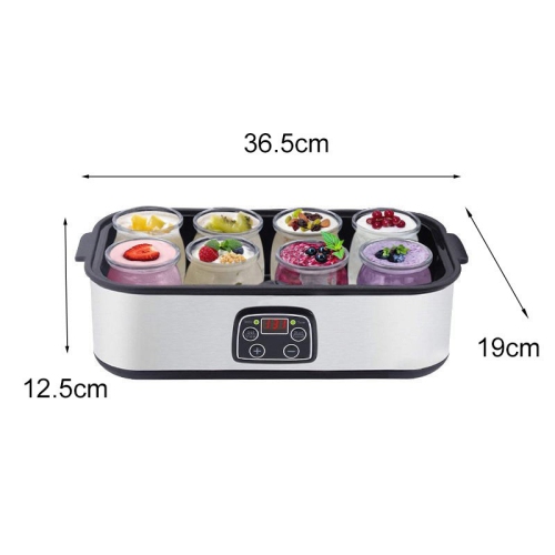 Yaourtière automatique à yaourtière numérique avec 8 pots en verre Écran LCD avec contrôle constant de la température pour usage domestique