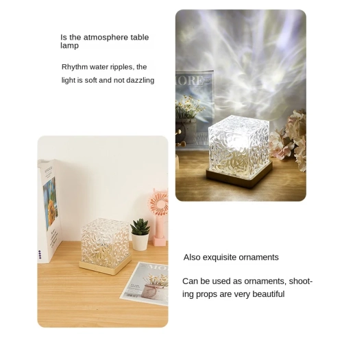 Ocean Wave Projector Light, Cube Lamp & App Remote, 3D Water Ripple Romantic Ambient Lighting for Meditation Relaxation, Night Light