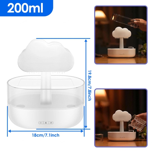 7 Colors Mushroom Rain Cloud Humidifier Water Drip,2 In 1 Rain Cloud Diffuser Rain Drop Humidifier Aromatherapy