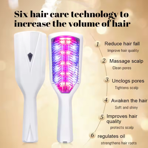 Led Red and Blue Light Massage Therapy Devices Hair Growth Comb Led Infrared lamp Electric Massage Comb Relax Head Massager