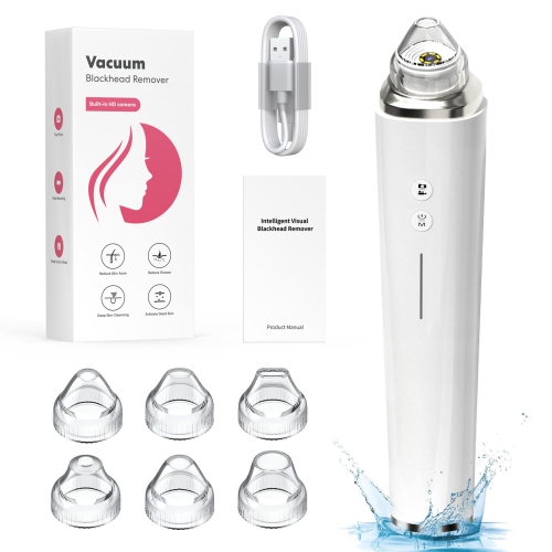 Blackhead Remover Pore Vacuum, Visible Facial Pore Cleanser with HD Camera Pimple Acne Comedone Extractor Kit with 6 Suction Heads