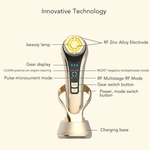 Radio Frequency Facial Machine with EMS - Anti-Aging Skin Tightening Rejuvenation Skin Care Eqipment for Wrinkles Lifting High Frequency Face Massager