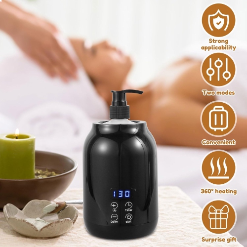 Massage Oil Warmer,Smart Touch Electric Lotion Warmer,Portable Massage Oil Warmer Bottle,Temperature Adjustable Cream Warmer for Home SPA Salon