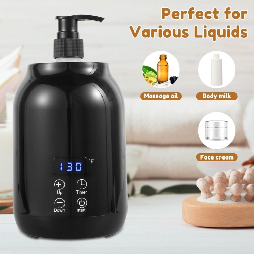Massage Oil Warmer,Smart Touch Electric Lotion Warmer,Portable Massage Oil Warmer Bottle,Temperature Adjustable Cream Warmer for Home SPA Salon