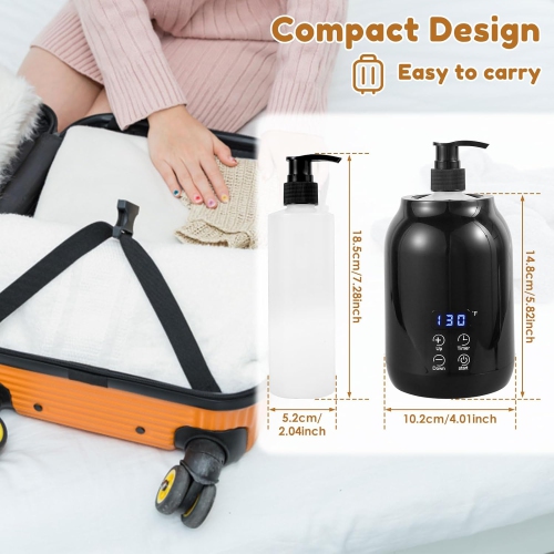Massage Oil Warmer,Smart Touch Electric Lotion Warmer,Portable Massage Oil Warmer Bottle,Temperature Adjustable Cream Warmer for Home SPA Salon