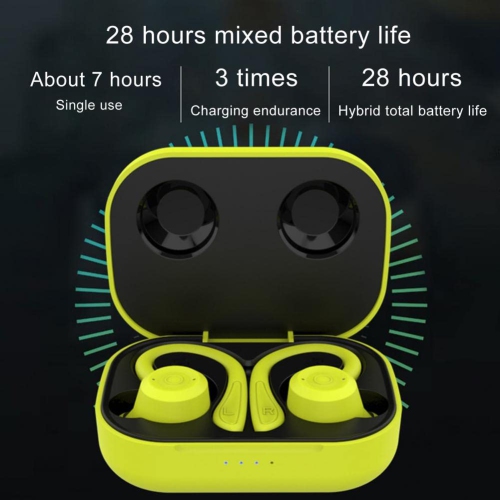 Wireless Bluetooth Earphone Sports Waterproof Headphones HiFi Stereo Noise Headset with Mic-orange