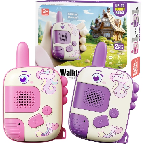 Girls Walkie Talkie Toys: Unicorn Toys 2 Pack Birthday Gift for Girls Ages 3-9, Clear Communication, Durable Design, Pink/Purple