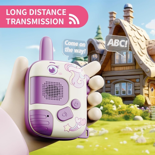 Girls Walkie Talkie Toys: Unicorn Toys 2 Pack Birthday Gift for Girls Ages 3-9, Clear Communication, Durable Design, Pink/Purple
