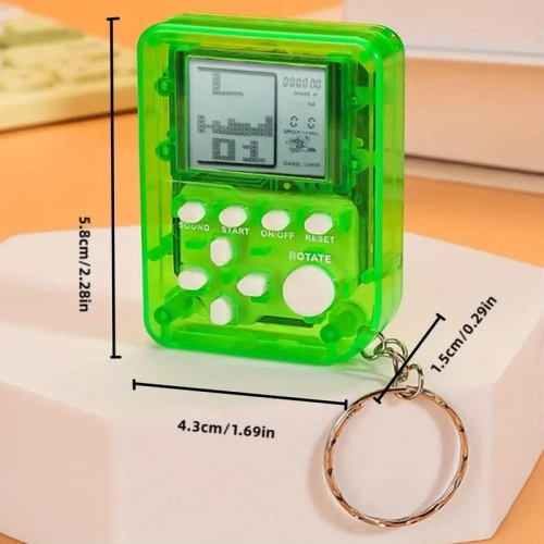 Casual Handheld Game Console Keychain, Compact Fidget Toy Keychain, Retro Style Mini Game Console Accessory, Good for Gift Giving and Casual Use -