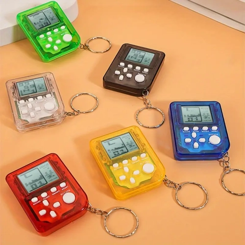 Casual Handheld Game Console Keychain, Compact Fidget Toy Keychain, Retro Style Mini Game Console Accessory, Good for Gift Giving and Casual Use -