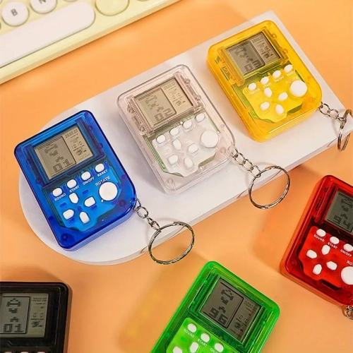Casual Handheld Game Console Keychain, Compact Fidget Toy Keychain, Retro Style Mini Game Console Accessory, Good for Gift Giving and Casual Use -