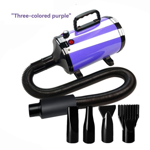 Professional pet hair dryer/pet dryer - stepless speed regulation, 4 nozzles, super quiet, safe for pet grooming/car wash
