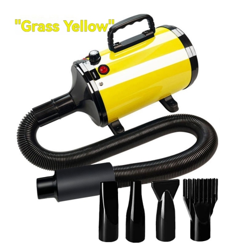 Professional pet hair dryer/pet dryer - stepless speed regulation, 4 nozzles, super quiet, safe for pet grooming/car wash