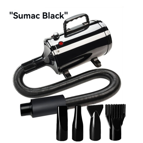 Professional pet hair dryer/pet dryer - stepless speed regulation, 4 nozzles, super quiet, safe for pet grooming/car wash