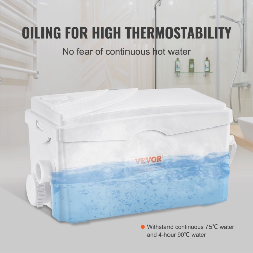 VEVOR 350W Macerator Pump, 6000 L/h Flow,23 ft/7 m Head,Macerator Sewerage Sump Pump with 3 Water Inlets for Basement, Kitchen, Sink, Shower,