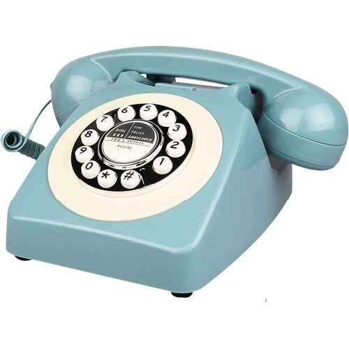 GREEN SCENIC  Old Retro Telephone Office Landline Rotary Dial Hotel Room Landline - In Blue