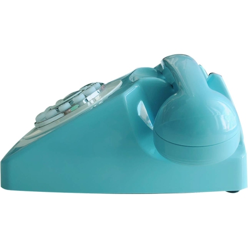Old retro telephone office landline rotary dial hotel room landline - blue