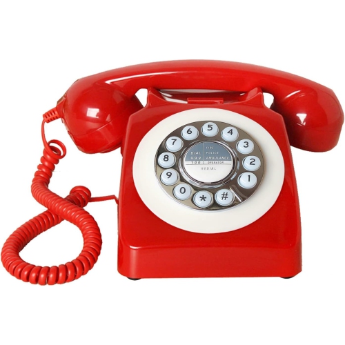 GREEN SCENIC  Old Retro Telephone Office Landline Rotary Dial Hotel Room Landline - In Red