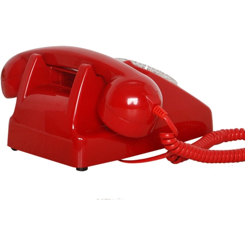 Old retro telephone office landline rotary dial hotel room landline - red