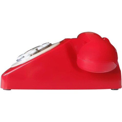 Old retro telephone office landline rotary dial hotel room landline - red