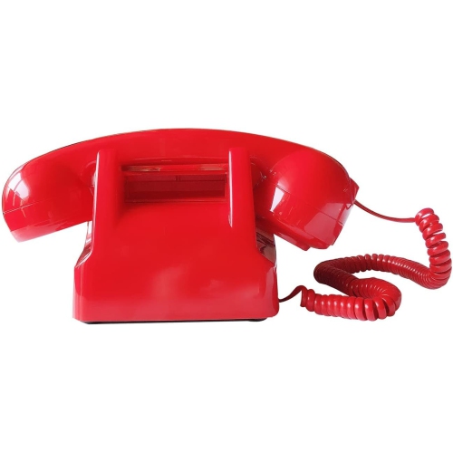 Old retro telephone office landline rotary dial hotel room landline - red