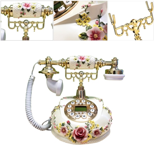 Office and home telephone fixed landline, European classical rural antique retro telephone