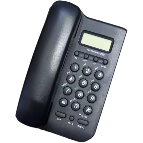 GREEN SCENIC  Corded Telephone Desk Phone Landline Phone Caller Id Home Office Landline Phone Call Screen - In Black
