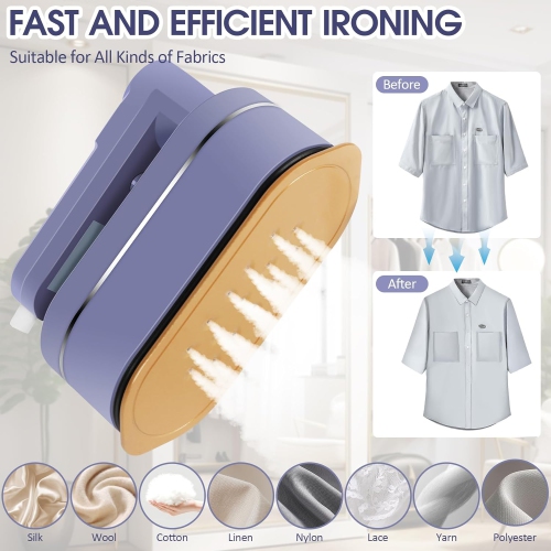 2-in-1 Travel Iron & Steamer – 10s Fast Steam, 8 Modes, Foldable Handle & LCD Display for Compact Wrinkle-Free Clothes On-the-Go