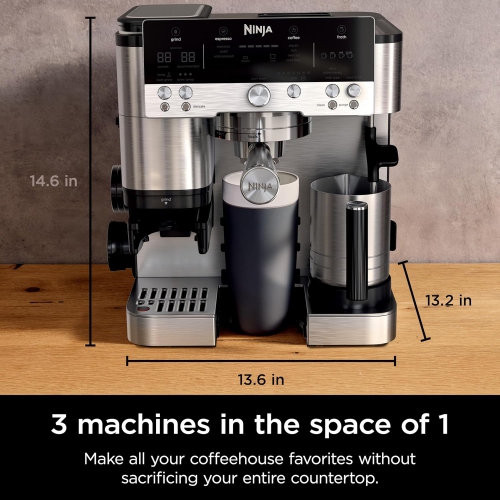 Remis à neuf - Machine à espresso de Ninja, série Luxe Café Premier, cafetière filtre et infusion à froid rapide, ES601C