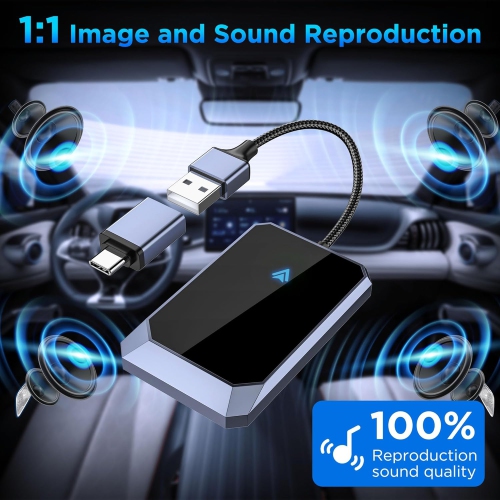 TERUNSOUL Android Auto Wireless Adapter for Wired Android Auto - Compatible with Android 10+ and Cars from 2015