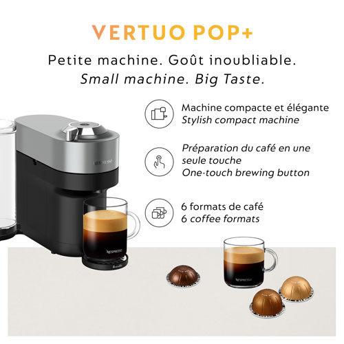 Nespresso Vertuo Pop+ Deluxe Coffee & Espresso Machine by De'Longhi - Titan