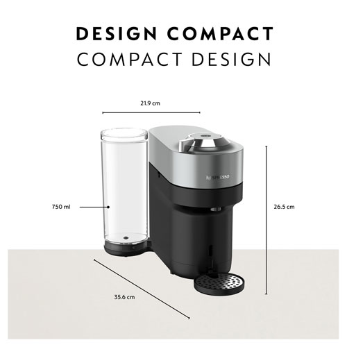 Nespresso Vertuo Pop+ Deluxe Coffee & Espresso Machine by De'Longhi - Titan