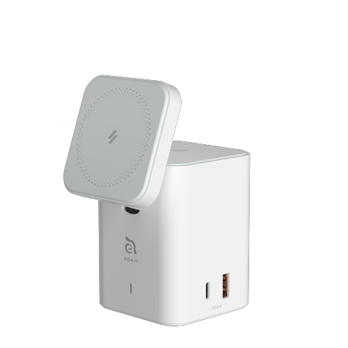 ADAM Elements Magnetic Wireless Mag 4 GaN 30W 4-in-1 Power Charging Station Foldable Stand for iPhone 12/13/14/15/16 series, White