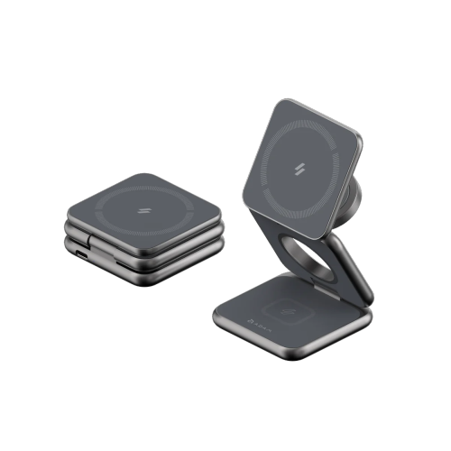 ADAM Elements Magnetic Wireless Mag 3 3-in-1 Power Charging Station for iPhone 12/13/14/15/16 series, Apple Watch and AirPods