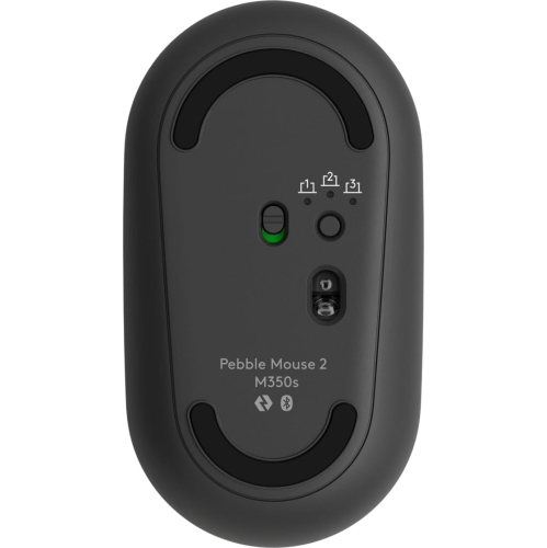 Remis à neuf Souris sans fil Bluetooth mince Pebble Mouse 2 M350s de Logitech, portative, bouton personnalisable, clics silencieux, Easy-Switch pour