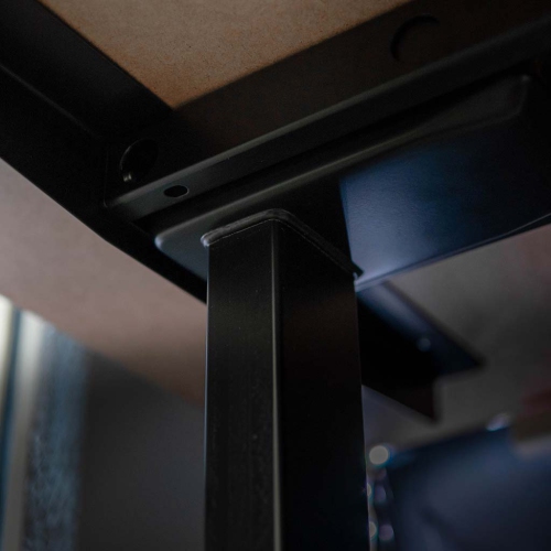 MotionGrey L Shape-Triple Motors Standing Desk with Memory Settings -71"x65" White Top Black Frame- Adjustable Sit-Stand Computer Table for Home,