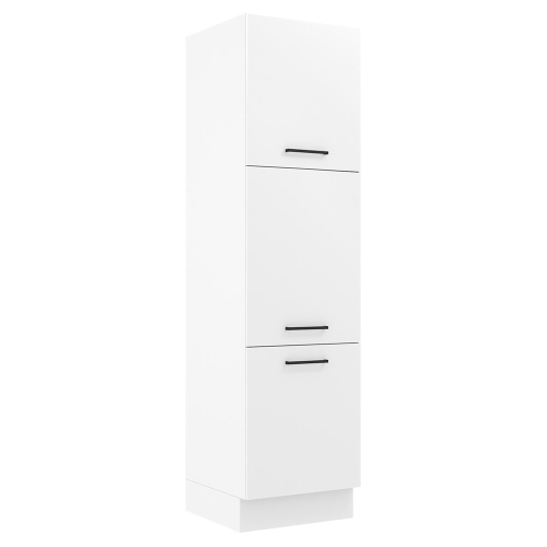 Madesa Hazel 3 Door Pantry Kitchen Storage Cabinet with 5 Compartments 89 Inch Tall Wooden Organization Unit - White