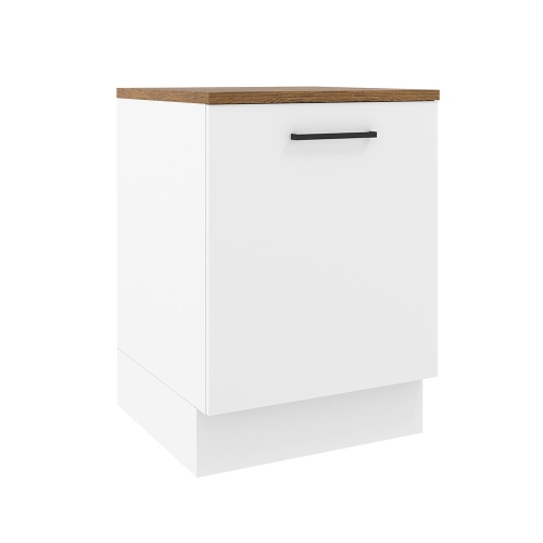 Madesa Hazel Kitchen Storage Base Cabinet with Adjustable Feet and an Internal Shelf 23 Inch Wide Engineered Wood Slab Doors Painted Finish Floor