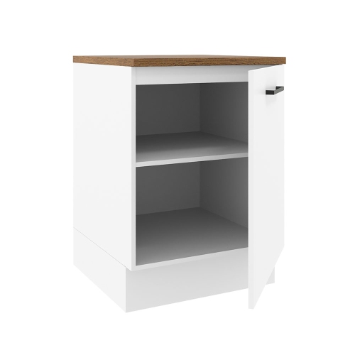 Madesa Hazel Kitchen Storage Base Cabinet with Adjustable Feet and an Internal Shelf 23 Inch Wide Engineered Wood Slab Doors Painted Finish Floor
