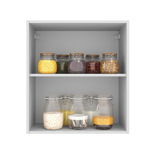 Madesa Hazel Wall Kitchen Storage Cupboard Cabinet with 1 Door and an Internal Shelf 23 Inch Wide Wooden Organization Unit for Pantry - White