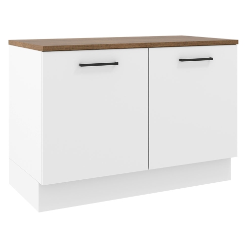 Madesa Hazel Kitchen Storage Base Cabinet with Adjustable Feet and Internal Compartments 47 Inch Wide Engineered Wood Slab Doors Painted Finish Floor